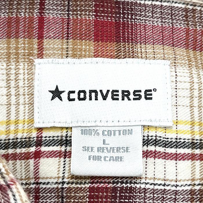 コンバース CONVERSE シャツ チェック 長袖 胸ポケット 綿100% L レッド系×ブラウン×ダークグリーン×イエロー×オフホワイト メンズ | CONVERSE | 02