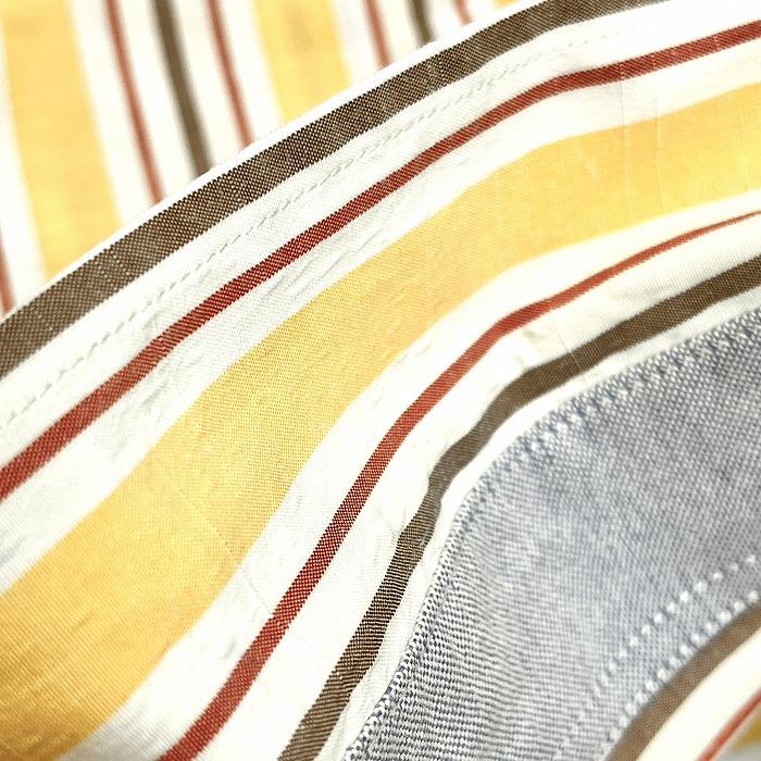 ヨネックス 長袖 ボタンダウンシャツ サイズLL イエロー 刺繍ロゴ FILA フィラ シャツ ストライプ ロゴ刺繍 ボタンダウン 長袖