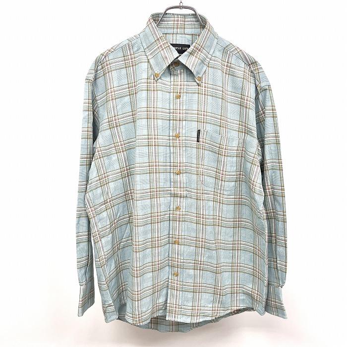 SIMPLE LIFE（シンプルライフ） シャツ チェック ボタンダウン 長袖 胸