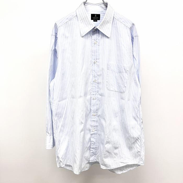 LANVIN ドレスシャツ お仕立て券付き LANVIN（ランバン） ドレスシャツ ワイシャツ ストライプ 長袖 胸