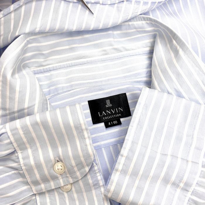 LANVIN（ランバン） ドレスシャツ ワイシャツ ストライプ 長袖 胸