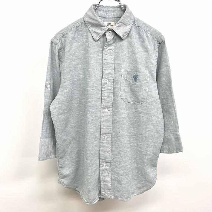 coen コーエン COEN シャツ 7分袖 クマの刺繍 胸ポケット 袖