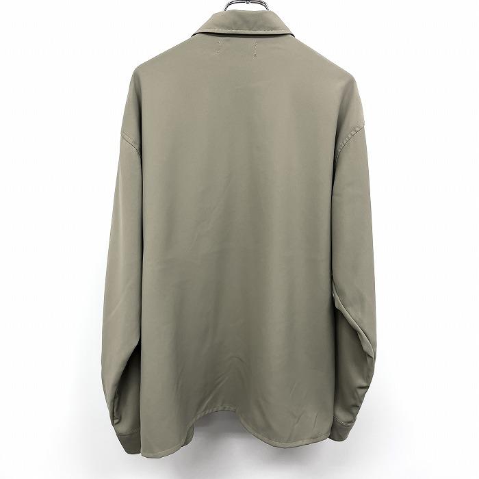 しまむら SEASON REASON by Lin＆Red シャツ 長袖 無地 ボックスカット 両胸ポケット フレンチフロント ポリ100% M グリーン 緑系 メンズ | しまむら | 01