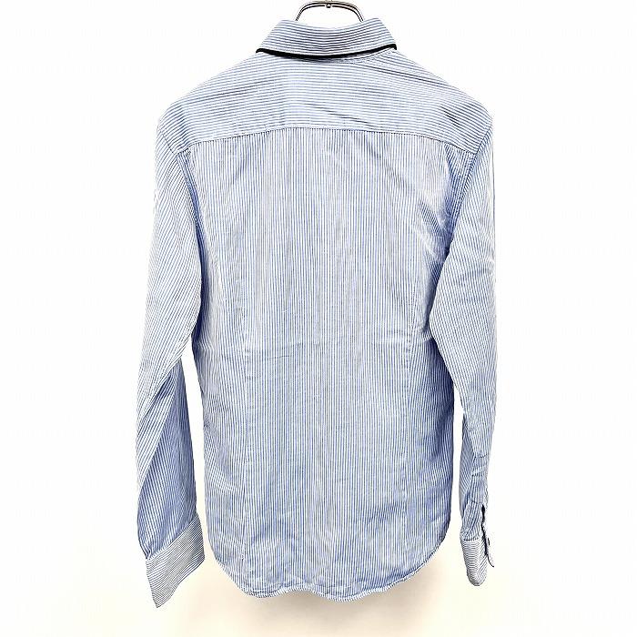 mae JURGEN LEHL ストライプ 長袖シャツ M 美品 ヨーガンレール Jurgen Lehl コットンシルク ストライプ