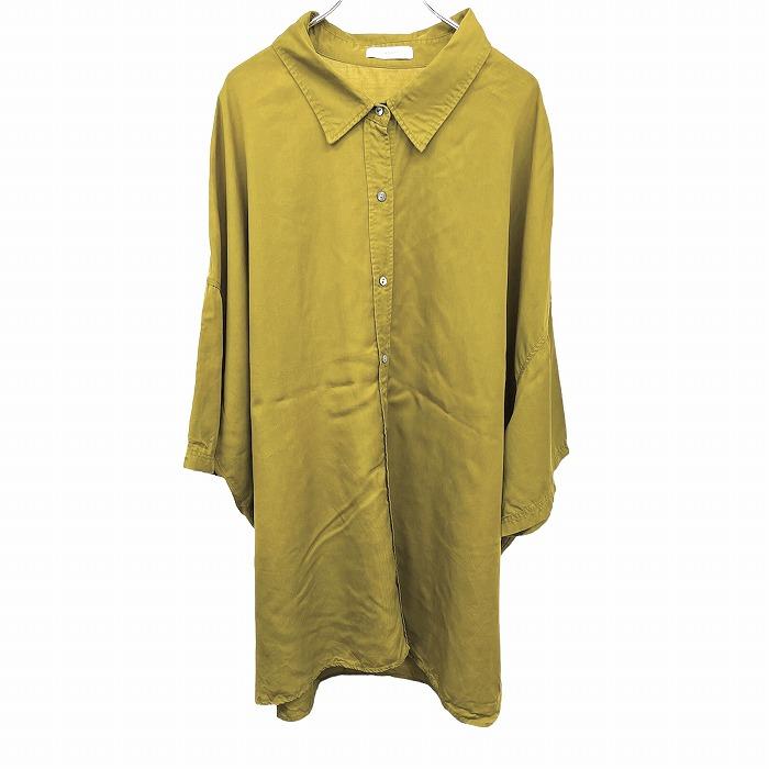 COMME des GARCONS プリーツチュニック 長袖 オリーブグリーン