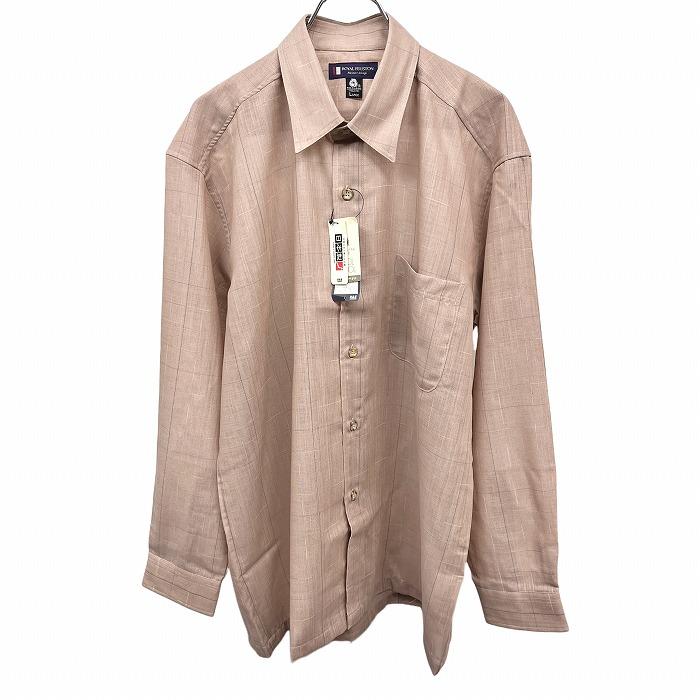 15万 新品★ブリオーニ【グレンチェック】茶グレー★コットン★長袖 シャツ 越前シャツ］オーガニックコットン/栗グレー/ロング丈