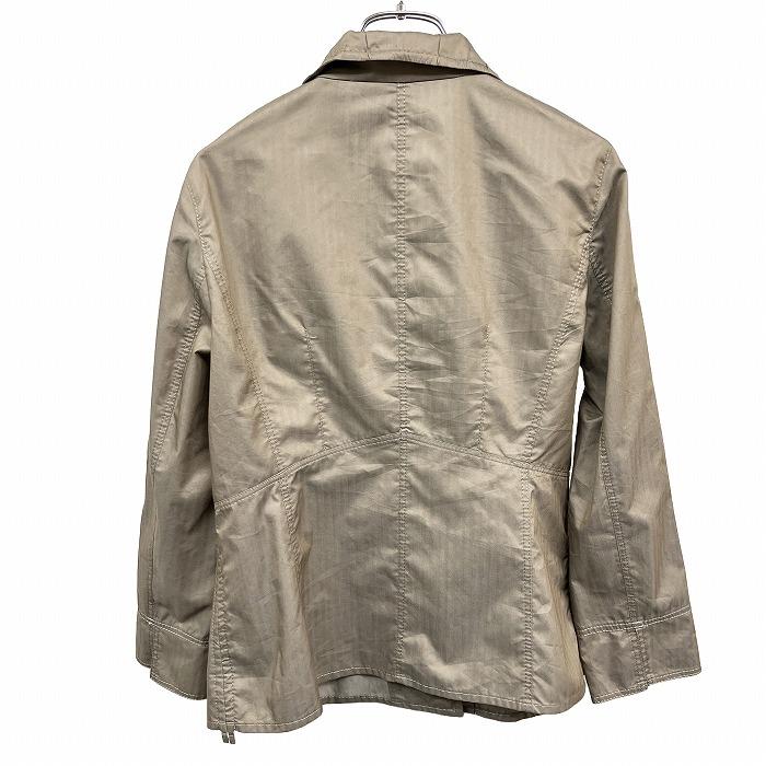 EVEX ノーカラージャケット 42 ベージュ セットアップ対応・UVカット