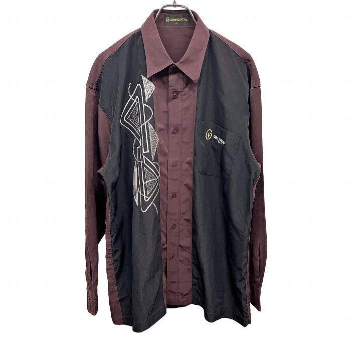 ジャンニバレンチノ GIANNI VALENTINO シャツ アート刺繍 英字刺繍