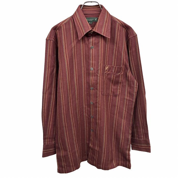 その他ブランド / 長袖シャツ/RED/CARLYLE/開襟// LYLE&SCOTT（ライルアンドスコット） 微起毛 シャツ ストライプ 鳥の