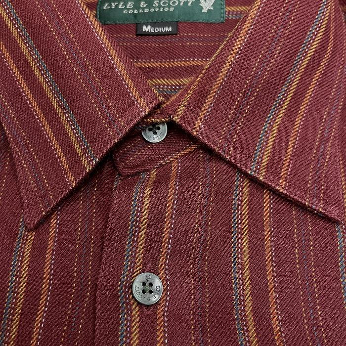 LYLE&SCOTT（ライルアンドスコット） 微起毛 シャツ ストライプ 鳥の