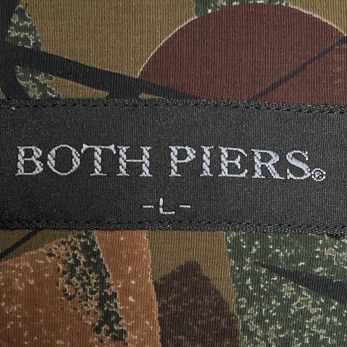 ボスピアーズ BOTH PIERS 少し薄手 シャツ 総柄 アート柄 長袖 ポリ100% L グリーンブラウン カーキ系 カーキ×茶×緑×紫×黒 メンズ |  | 04