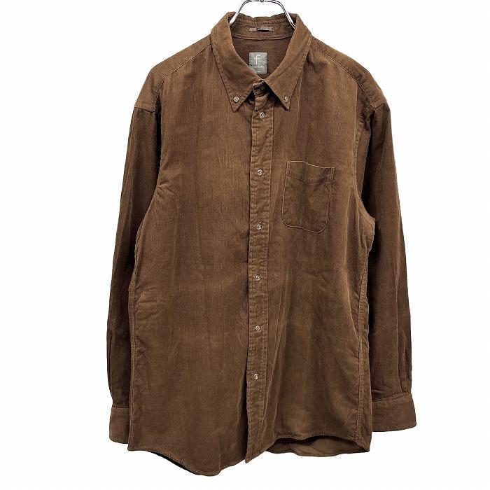 フィールドドリーム fd field/dream コーデュロイシャツ ボタンダウン 無地 長袖 ロングスリーブ 綿100% コットン M ブラウン 茶 メンズ | field/dream