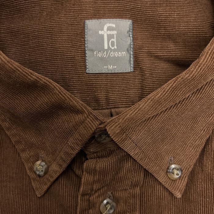 フィールドドリーム fd field/dream コーデュロイシャツ ボタンダウン 無地 長袖 ロングスリーブ 綿100% コットン M ブラウン 茶 メンズ | field/dream | 03