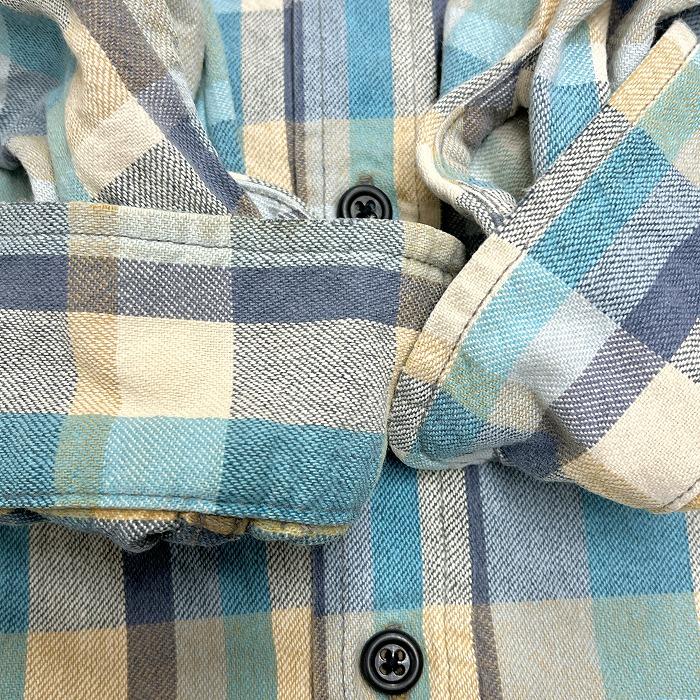 リー Lee シャツ チェック 両胸フラップポケット 長袖 ロングスリーブ 綿100% コットン100% L ブルー 青×ベージュ×紺 メンズ | Lee | 03