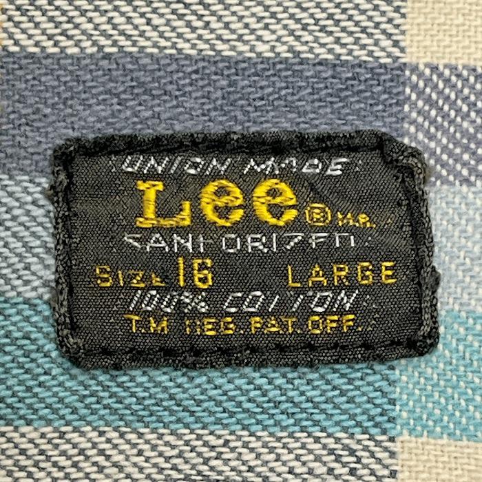 リー Lee シャツ チェック 両胸フラップポケット 長袖 ロングスリーブ 綿100% コットン100% L ブルー 青×ベージュ×紺 メンズ | Lee | 04