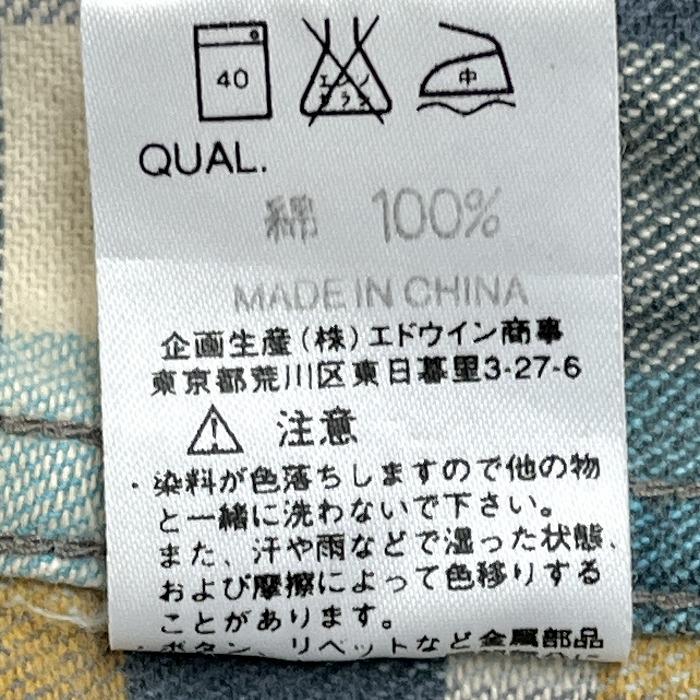 リー Lee シャツ チェック 両胸フラップポケット 長袖 ロングスリーブ 綿100% コットン100% L ブルー 青×ベージュ×紺 メンズ | Lee | 05