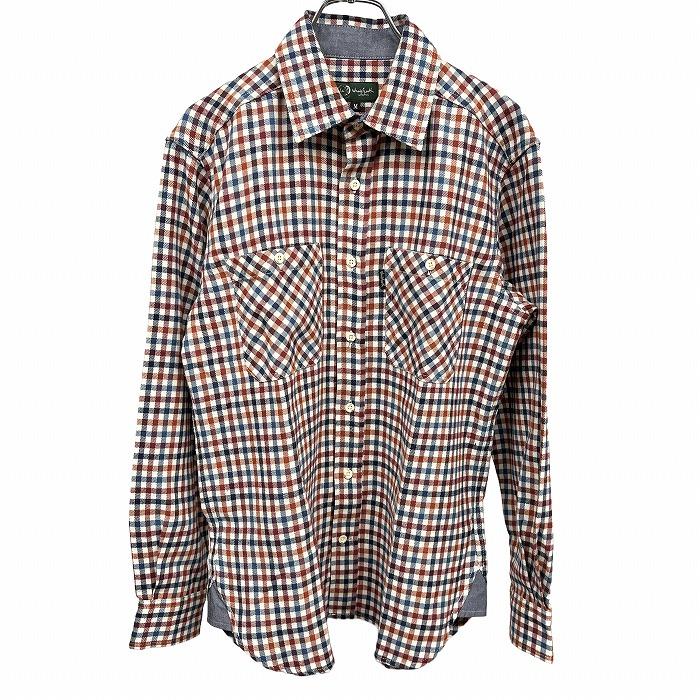 ホールアースコレクション Whole Earth Collection 微起毛 シャツ チェック 両胸ポケット 長袖 ポリ×綿 M 赤×茶×青×白系 メンズ | WHOLE EARTH