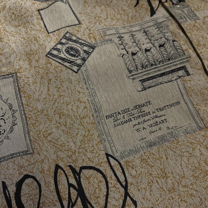 Artpal club 総柄シャツ ボックスカット 長袖 胸ポケット 日本製 ポリ100% M ブラウン 茶×杢ダークグレーベージュ×黒 メンズ |  | 02