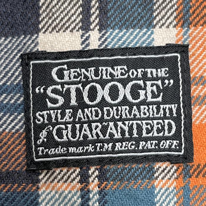 STOOGE ネルシャツ チェック 背中刺繍 少し硬めの生地感 両胸ポケット 長袖 裾にロゴパッチ 綿100% M 茶×紺×青×オフホワイト メンズ | STOOGe | 02