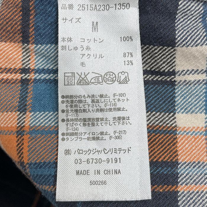 STOOGE ネルシャツ チェック 背中刺繍 少し硬めの生地感 両胸ポケット 長袖 裾にロゴパッチ 綿100% M 茶×紺×青×オフホワイト メンズ | STOOGe | 06