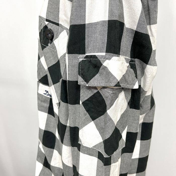 ドラッグストアーズ オープンカラーシャツ 開襟 ボックスカット バッファローチェック 長袖 日本製 綿100% F ブラック 黒×白 レディース | drug store's | 03