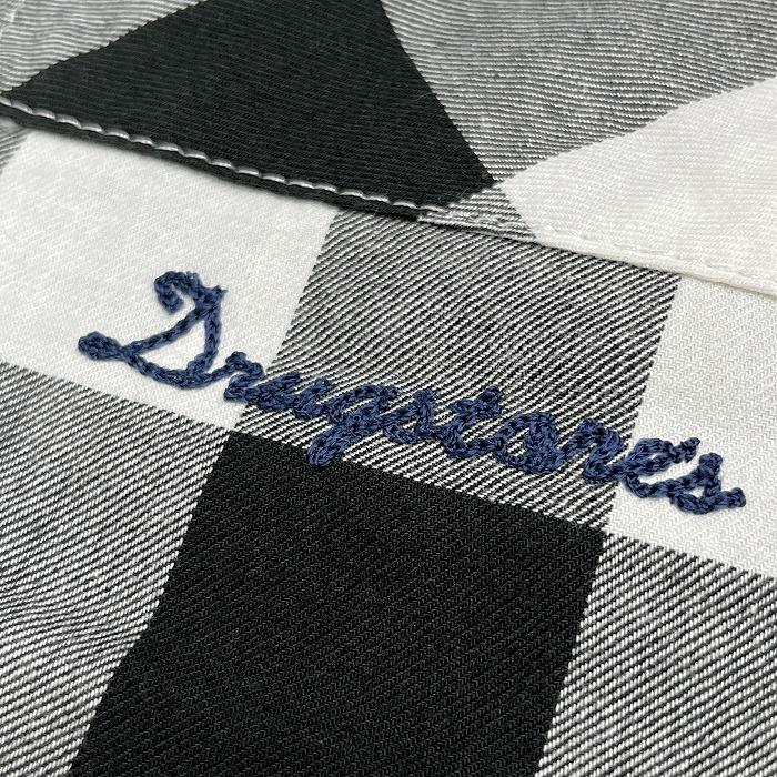 ドラッグストアーズ オープンカラーシャツ 開襟 ボックスカット バッファローチェック 長袖 日本製 綿100% F ブラック 黒×白 レディース | drug store's | 05