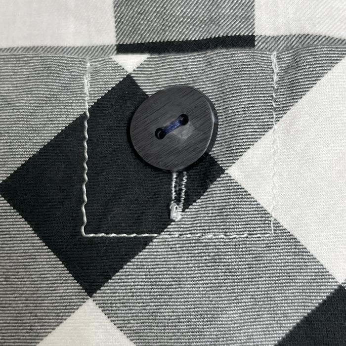 ドラッグストアーズ オープンカラーシャツ 開襟 ボックスカット バッファローチェック 長袖 日本製 綿100% F ブラック 黒×白 レディース | drug store's | 06