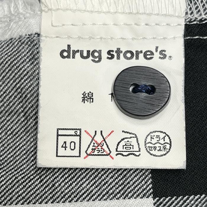 ドラッグストアーズ オープンカラーシャツ 開襟 ボックスカット バッファローチェック 長袖 日本製 綿100% F ブラック 黒×白 レディース | drug store's | 09