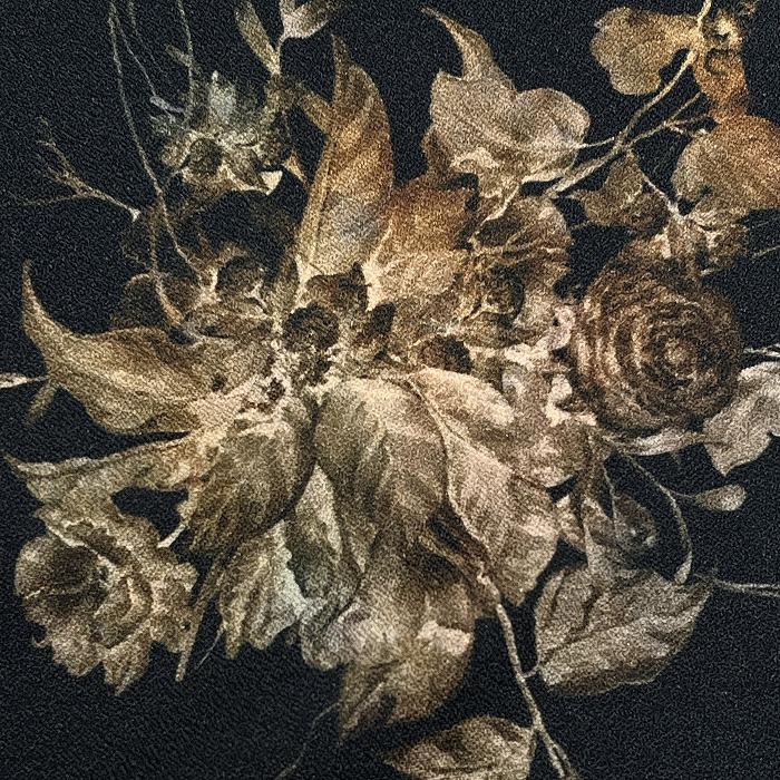 チャオ ciao ジョーゼットシャツ 花柄 植物柄 長袖 ポケット無し ポリエステル×ポリウレタン M ブラック 黒×茶×ピンク系×緑系 メンズ | チャオ（Kiefer neu） | 03