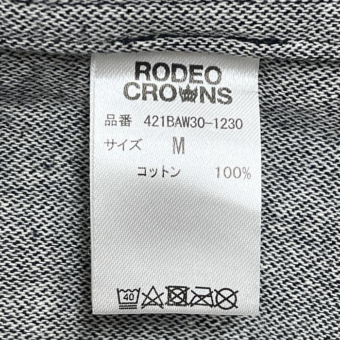ロデオクラウンズ 微起毛 デニムシャツ 開襟 ナバホ柄 プリント 長袖 綿100% M ネイビー 紺×赤茶系×緑×黄×白 レディース(メンズ？) | Rodeo Crowns | 04