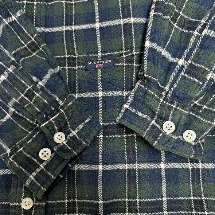 マックレガー McGREGOR ネルシャツ チェック ボタンダウン ビエラ起毛 長袖 ポケットにロゴパッチ 綿100% M グリーン 緑 メンズ | McGREGOR | 02