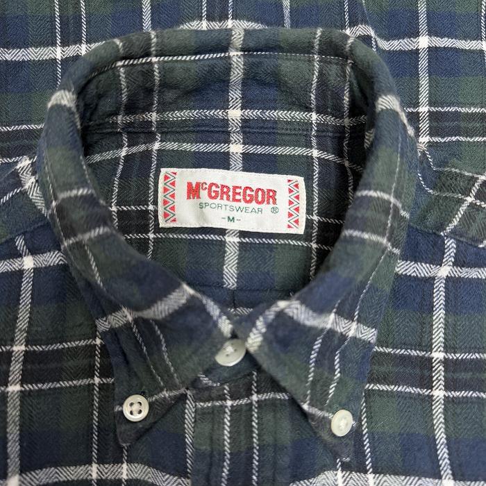マックレガー McGREGOR ネルシャツ チェック ボタンダウン ビエラ起毛 長袖 ポケットにロゴパッチ 綿100% M グリーン 緑 メンズ | McGREGOR | 03
