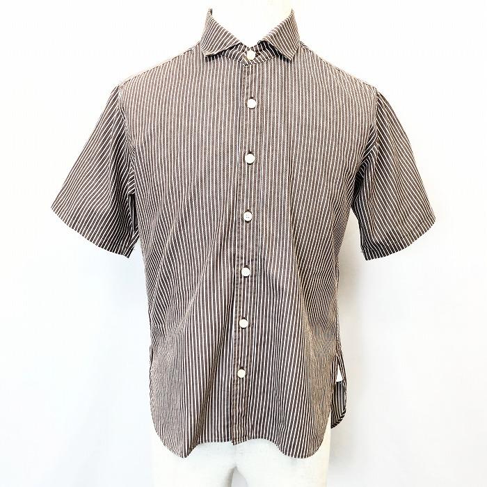 Tk Takeo Kikuchi タケオキクチ サイズ2 メンズ シャツ ストライプ ポケット無し ホリゾンタルカラー 半袖 ブラウン ホワイト 茶色 白 Ss Undo Rowa ヤフー店 通販 Yahoo ショッピング