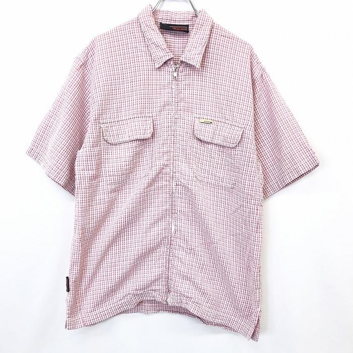 Vans ヴァンズ バンズ M メンズ 男性 クレープシャツ フルジップ 半袖 両胸フラップポケット 裾に