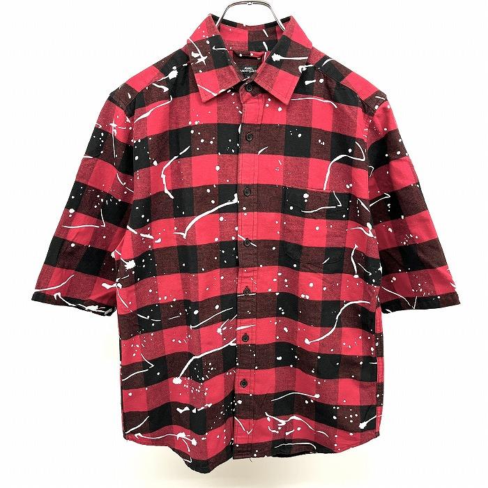 しまむら Avail Avantgarde しまむら アベイル M メンズ シャツ チェック柄 ドロッピングプリント 半端袖 レッド ブラック ホワイト Ss Undo Rowa ヤフー店 通販 Yahoo ショッピング