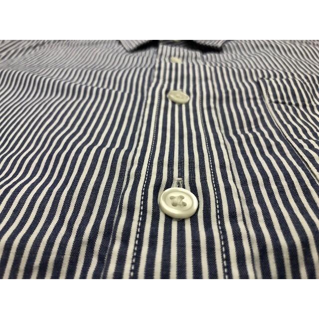 無印良品 むじるしりょうひん Sサイズ メンズ シャツ ストライプ柄 胸ポケット付き 半袖 レギュラーカラー 綿100 ネイビー オフホワイト Ss Undo Rowa ヤフー店 通販 Yahoo ショッピング