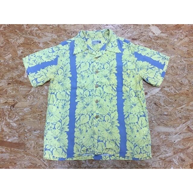 Hanauma Bay サイズ不明 肩幅46cm メンズ アロハシャツ オープンカラ ハイビスカス 半袖 竹ボタン レーヨン100 イエロー グレー Ss Undo Rowa ヤフー店 通販 Yahoo ショッピング