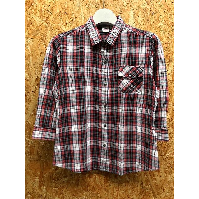 Uniqlo ユニクロ M レディース 薄手 シャツ チェック柄 フラップ付き胸ポケット ラウンドテール 7分袖 綿 麻 赤 青緑 白 黒 濃紫 Ss Undo Rowa ヤフー店 通販 Yahoo ショッピング