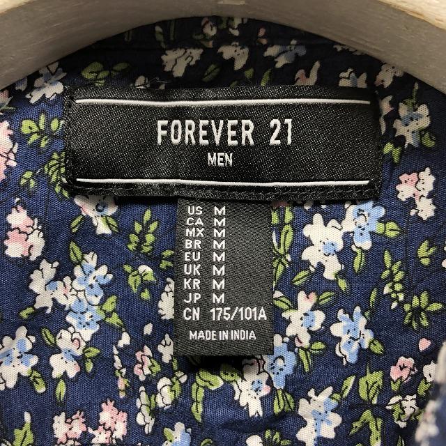 Forever 21 Men フォーエバー21メン M メンズ 花柄シャツ 浅襟 胸ポケット ボックスカット 半袖 綿100 ネイビー ピンク ホワイトなど Ss Undo Rowa ヤフー店 通販 Yahoo ショッピング