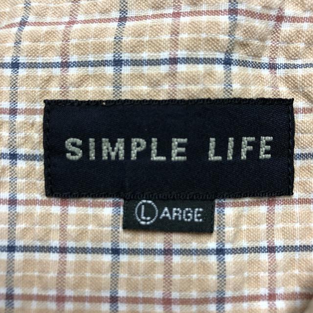 SIMPLE LIFE シンプルライフ L メンズ クレープシャツ シア