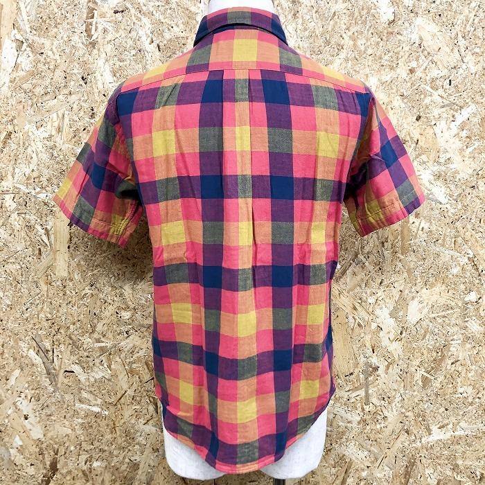BEAMS ビームス ダブルガーゼシャツ ブロックチェック柄 胸