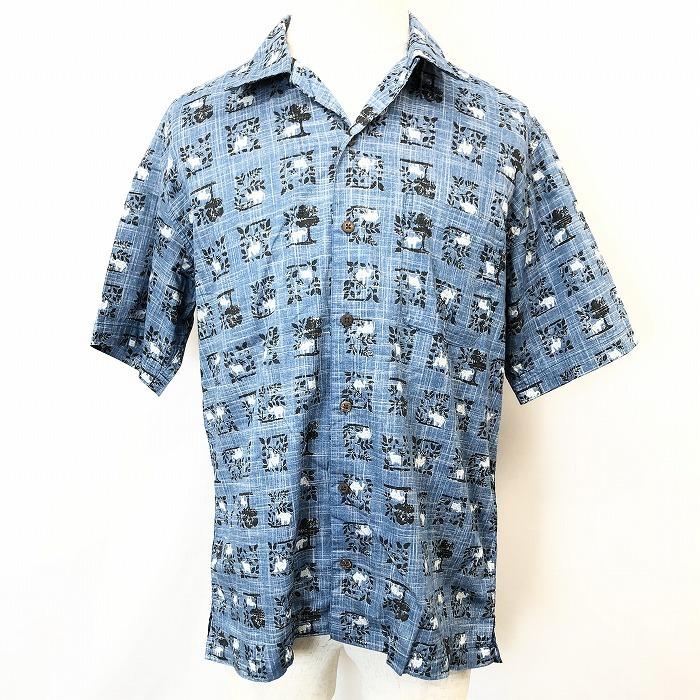 フルハウス FULL HOUSE 若干薄手 オープンカラーシャツ 動物柄 樹木 象