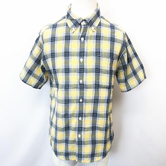 80~90s Eddie Bauer 半袖チェックシャツ　短丈　イエロータグ 80~90s Eddie Bauer 半袖チェックシャツ 短丈 イエロータグ