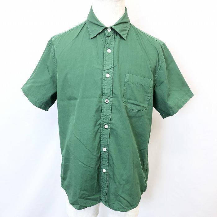 Nano Universe ナノユニバース L メンズ 男性 シャツ 無地 レギュラーカラー 半袖 胸ポケット付き 綿100 コットン グリーン 緑 Ss Undo Rowa ヤフー店 通販 Yahoo ショッピング