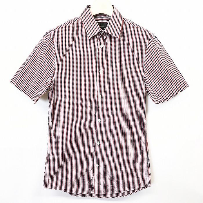 H M エイチアンドエム S メンズ 男性 シャツ チェック フレンチフロント 半袖 ショートスリーブ 綿100 プレミアムコットン レッド 赤 Ss Undo Rowa ヤフー店 通販 Yahoo ショッピング