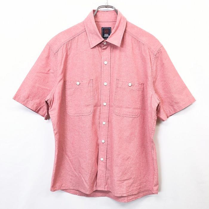 マイクカーティス MIKE KURTIS シャツ 無地 猫目ボタン 半袖 ショート