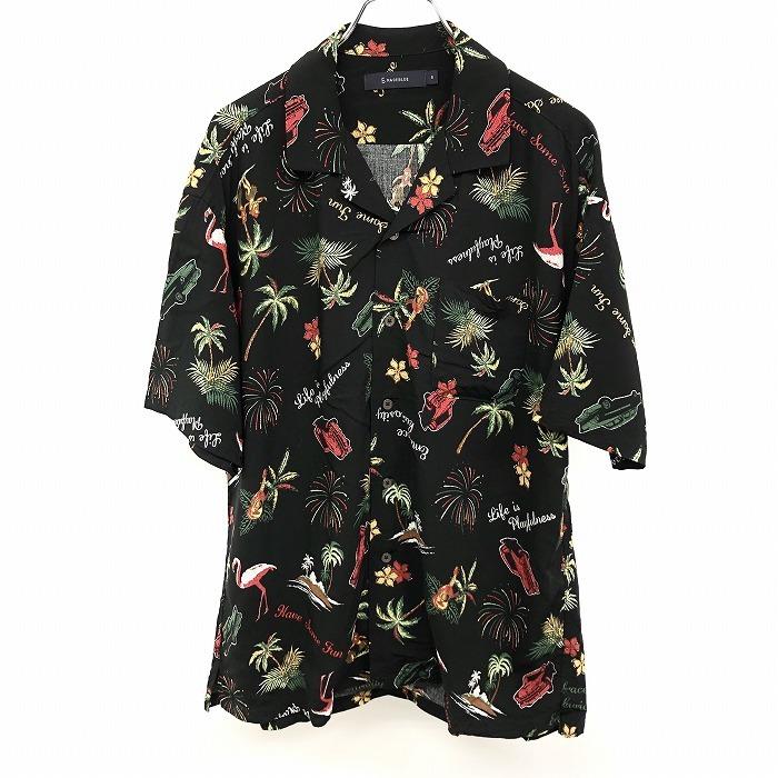 RAGEBLUE レイジブルー S メンズ 薄手 アロハシャツ オープンカラー