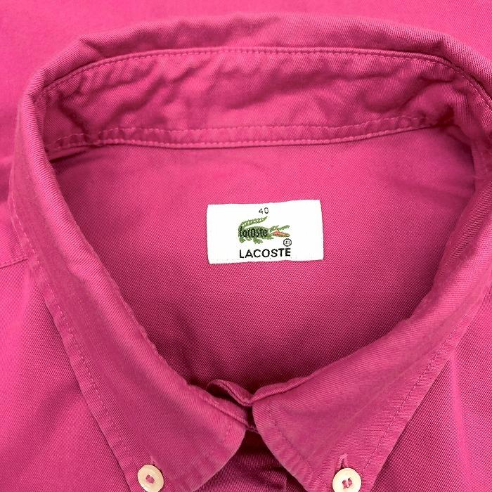 【新品未使用タグ付き】ラコステ LACOSTE ピンク ポロシャツ ワニ刺繍 ✨美品✨ラコステ 銀ワニ ポロシャツ 日本製 爽やかピンク 3