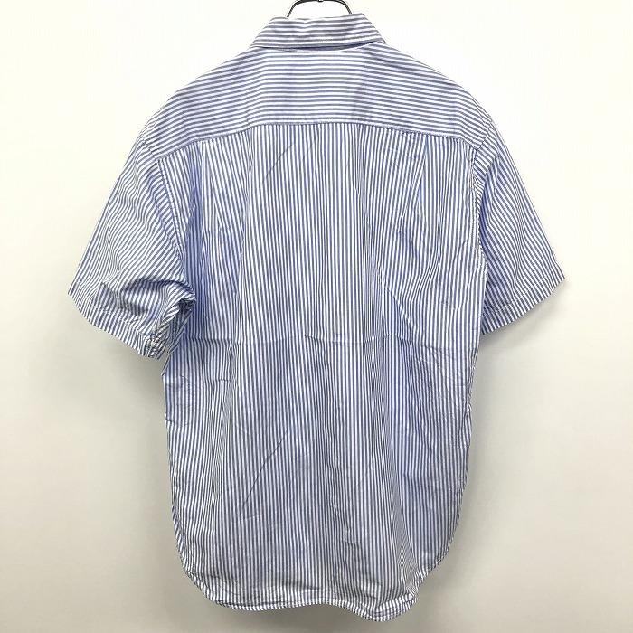 GLOBAL WORK ウォッシャブル ストライプ サマースーツ ネイビー GLOBAL WORK グローバルワーク L メンズ シャツ ストライプ 半袖