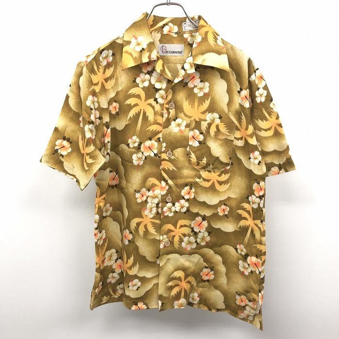 GLEE CLUB オープンカラーシャツ アロハ柄 花 ヤシ 半袖 ボックス
